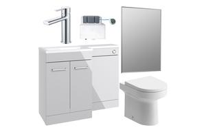 Benito 1000mm Furniture & BTW WC Pack - Grey Gloss (LH)